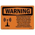 Signmission OSHA Warning Sign, 18" Height, 24" Width, Rigid Plastic, Radio Frequency Fields Beyond, Landscape OS-WS-P-1824-L-12363